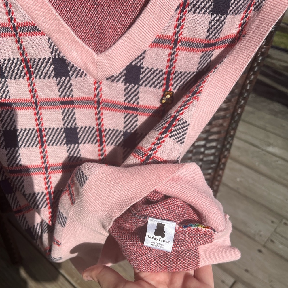 2021 TEDDY FRESH Pink Plaid Vest - Picture 3 of 7